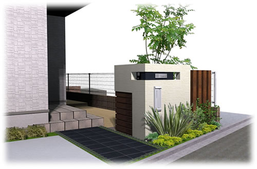 千葉市緑区の外構設計パース